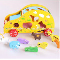 Nouveaux jouets de voiture de design remorque de combat d&#39;animaux OEM jouets d&#39;artisanat en bois pour enfants EZ5110